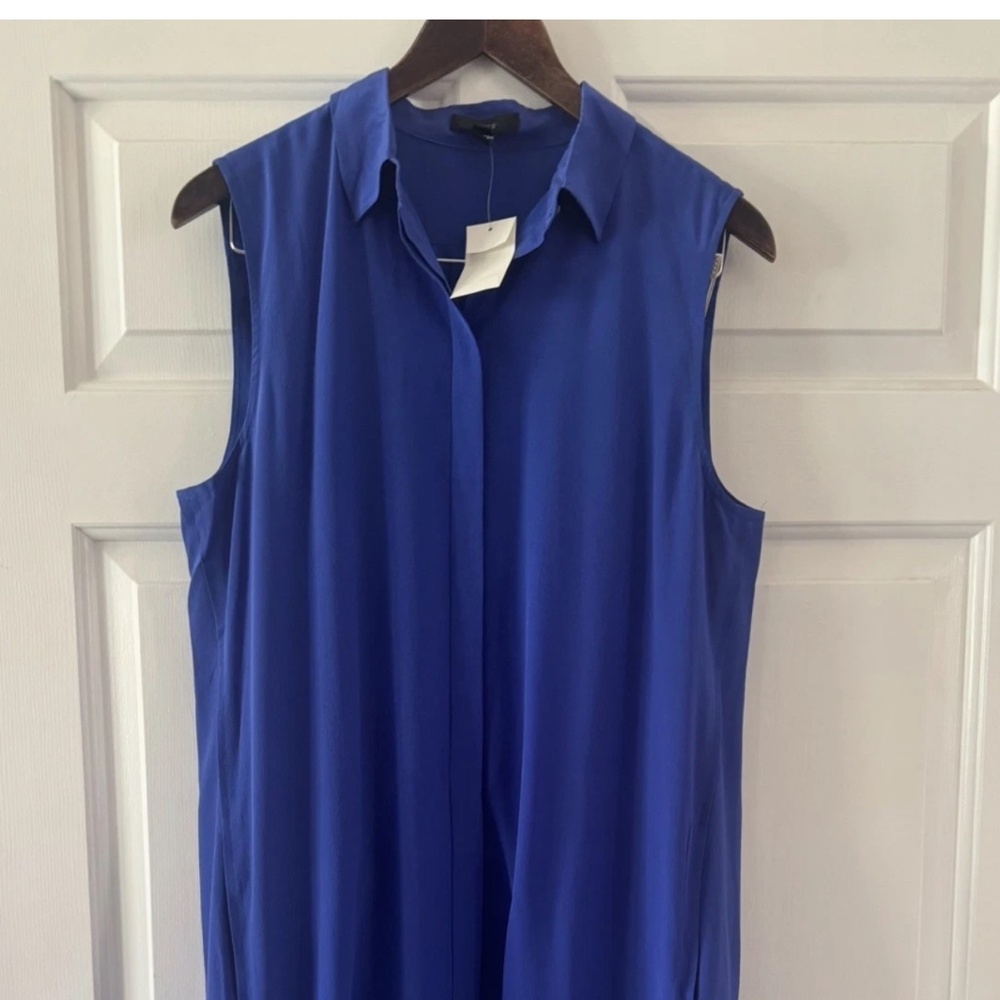 NWT J. CREW BLUE SHIRT DRESS ( 100% SILK)